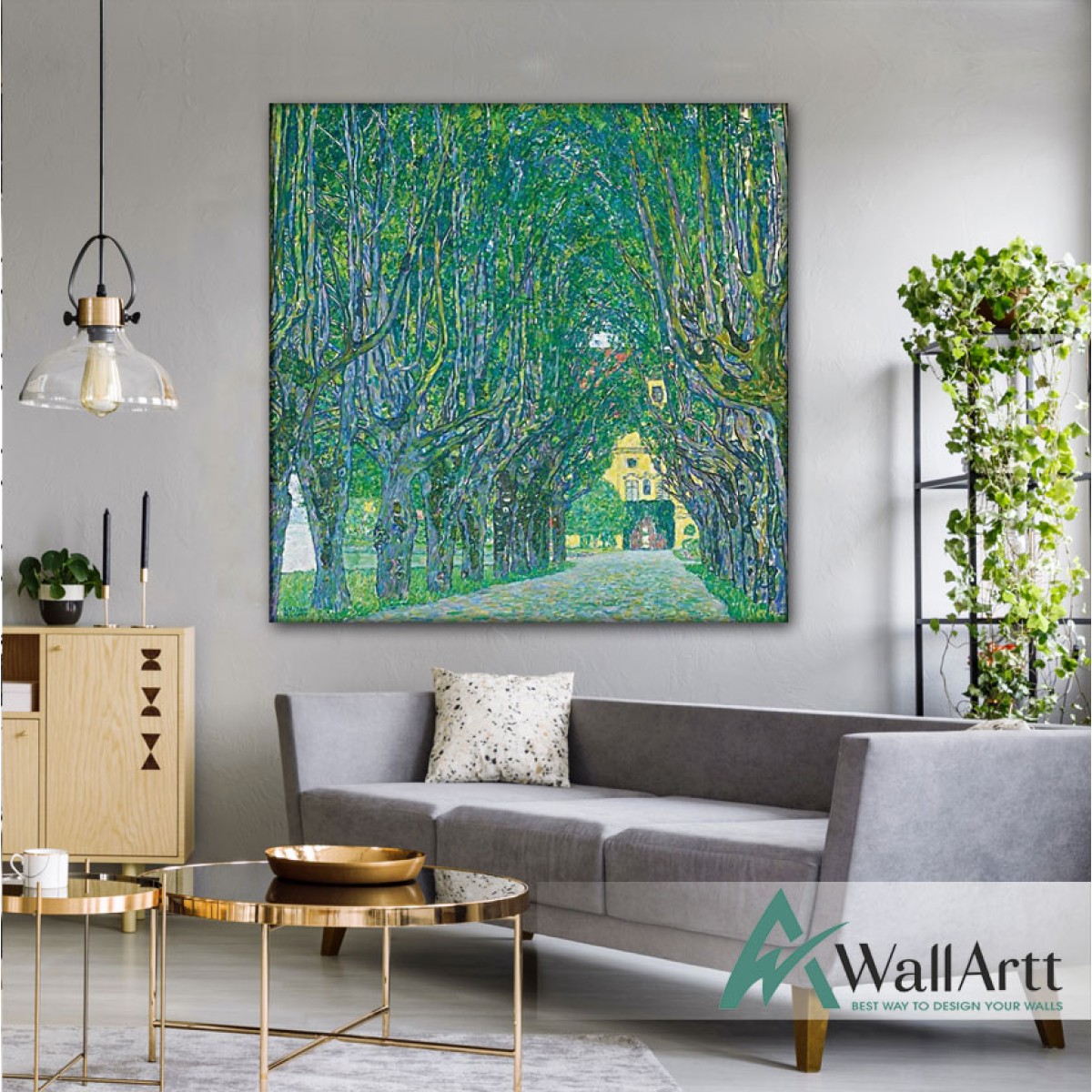 Gustav Klimt Avenue in Schloss Kammer Park Textured Partial Oil Painting